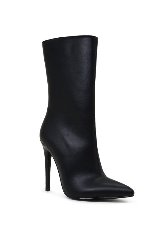 Calf High Pointed Toe Ankle Boots