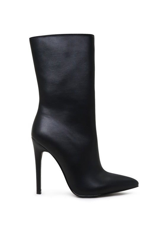 Calf High Pointed Toe Ankle Boots