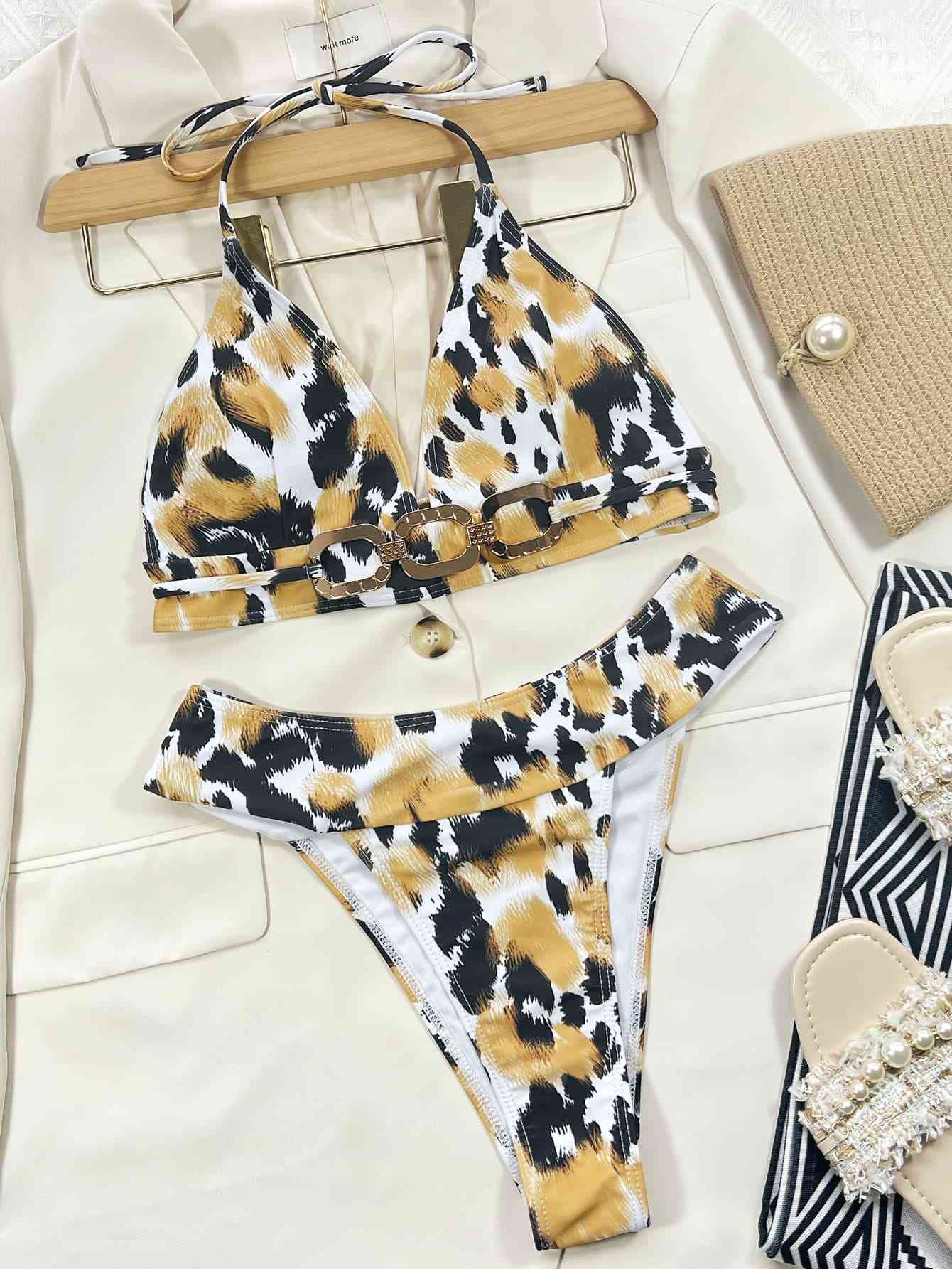 Animal Print Two Pieces Bikini Set