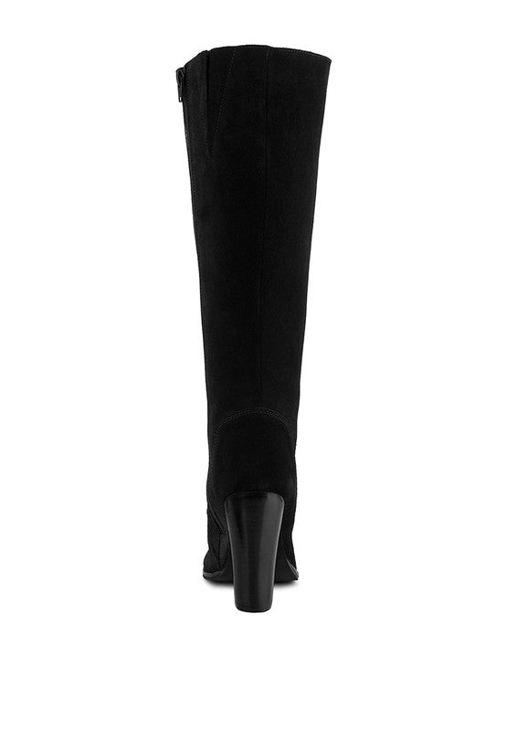Women Lace Up Knee High Boots With Metal Eyelets
