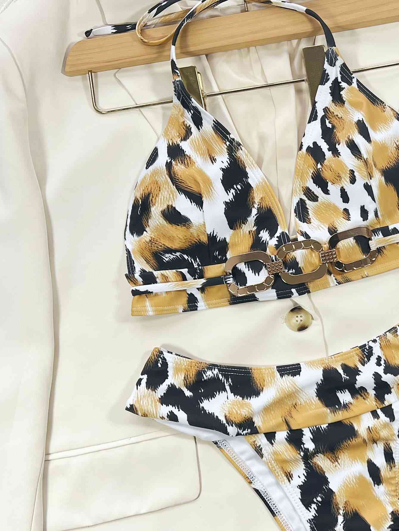 Animal Print Two Pieces Bikini Set