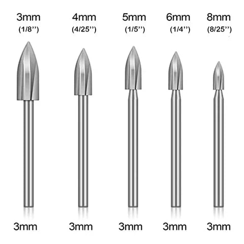 5-piece woodcarving drill bit sets