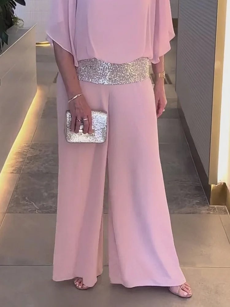 villow-🔥Big Sales - 49%💃 Sequined Colorblock Elegant Two-piece Set