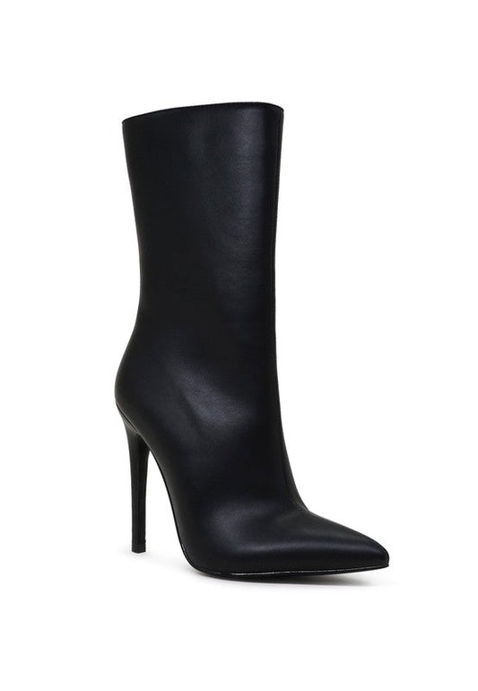 Calf High Pointed Toe Ankle Boots