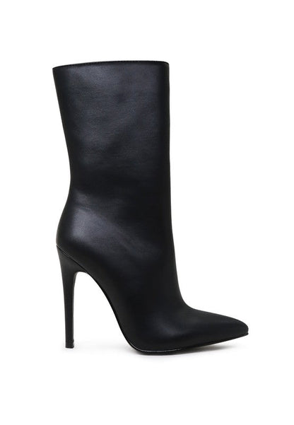 Calf High Pointed Toe Ankle Boots