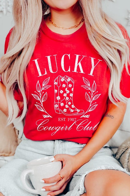 Women The Lucky Cowgirl Graphic Tee