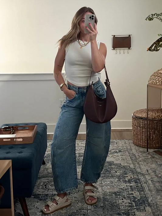 villow-Mid-Rise Barrel Jeans (BUY 2 Free Shipping)
