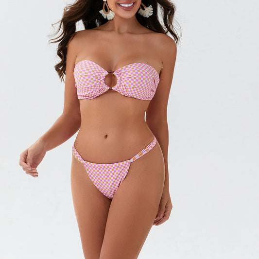 Bowknot Padded Halter Bikini Set
