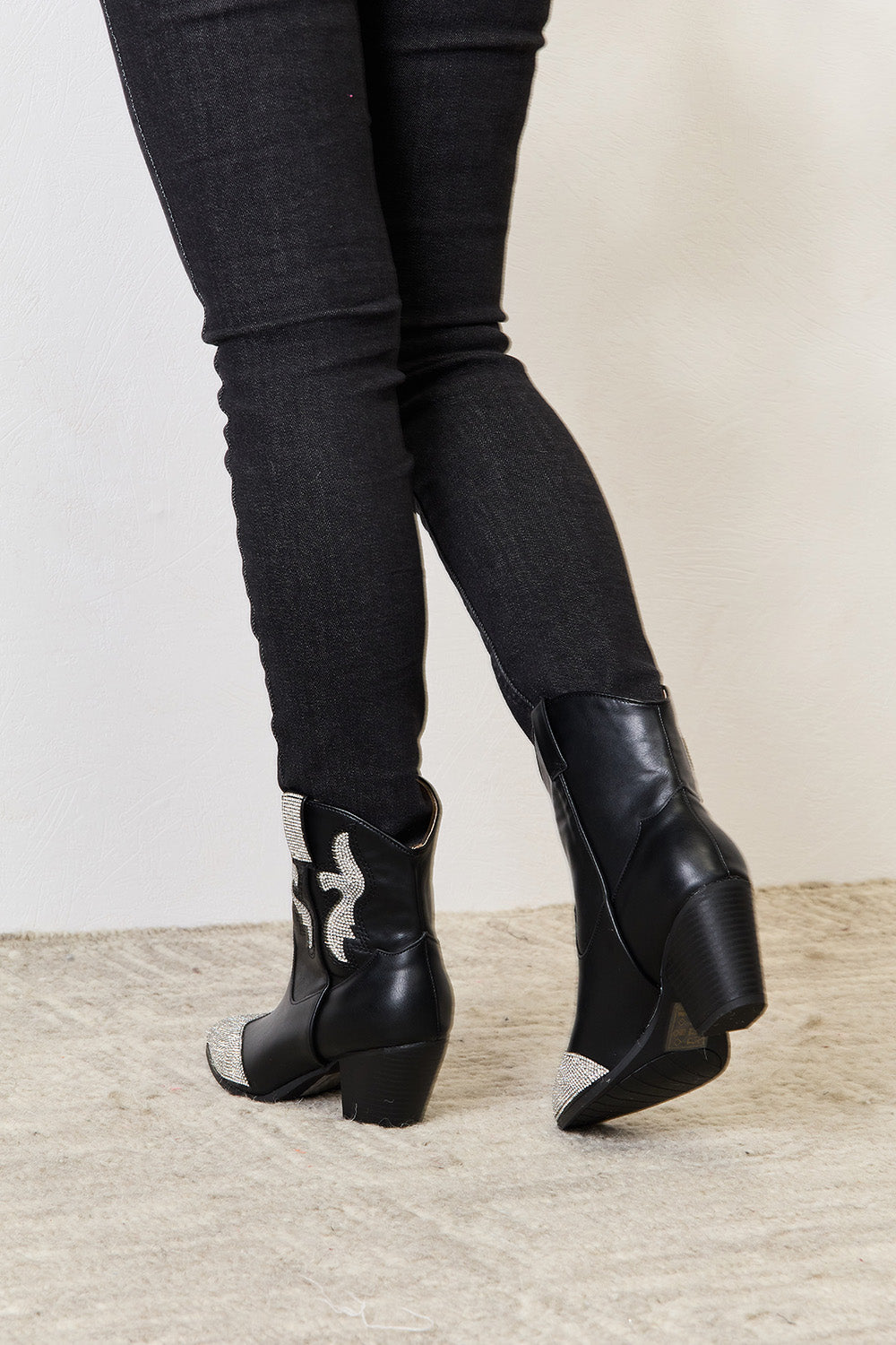 East Lion Corp Rhinestone Pointed Cowboys Ankle Boots
