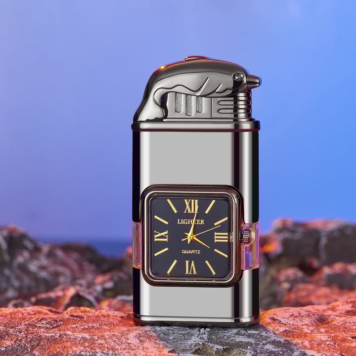villow-Windproof Lighter Vintage Watch Bezel Jet flame Torch