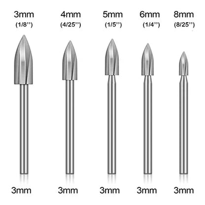 5-piece woodcarving drill bit sets