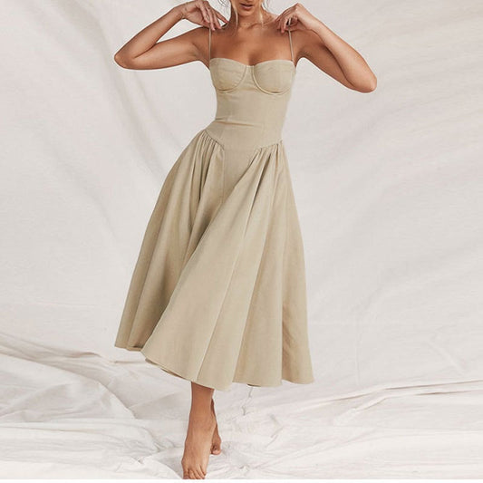villow-Sleeveless Corset Fit Midi Dress(BUY 2 FREE SHIPPING)
