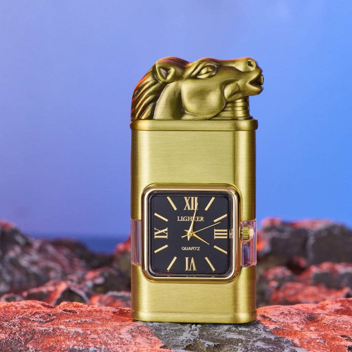 villow-Windproof Lighter Vintage Watch Bezel Jet flame Torch